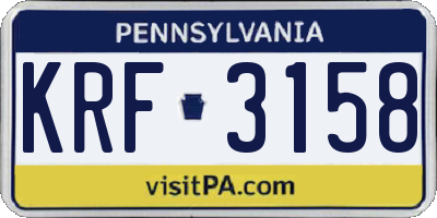PA license plate KRF3158