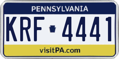 PA license plate KRF4441