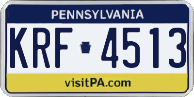 PA license plate KRF4513