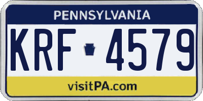 PA license plate KRF4579