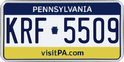 PA license plate KRF5509