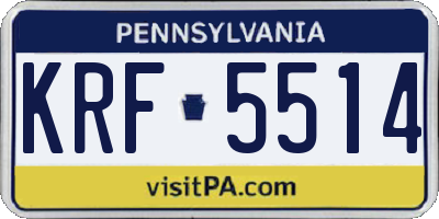 PA license plate KRF5514