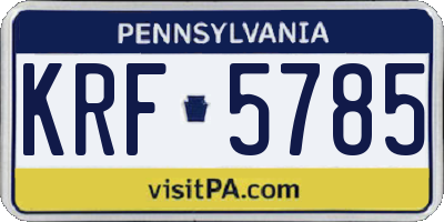 PA license plate KRF5785
