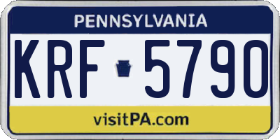 PA license plate KRF5790