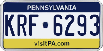 PA license plate KRF6293