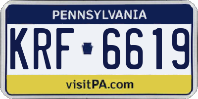 PA license plate KRF6619