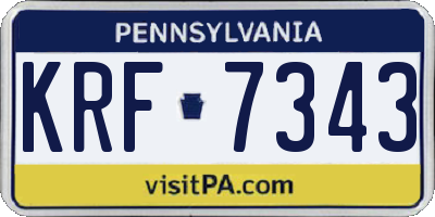 PA license plate KRF7343