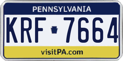 PA license plate KRF7664