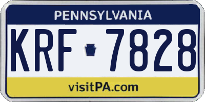 PA license plate KRF7828