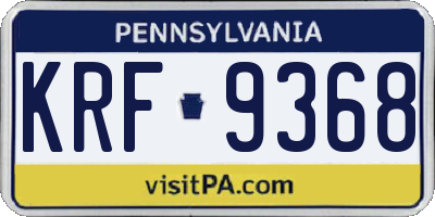 PA license plate KRF9368