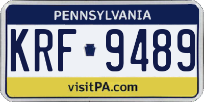 PA license plate KRF9489