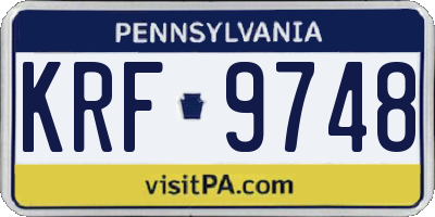 PA license plate KRF9748