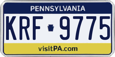 PA license plate KRF9775