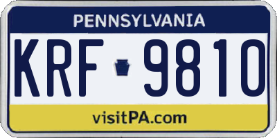 PA license plate KRF9810
