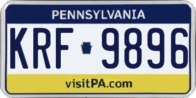 PA license plate KRF9896
