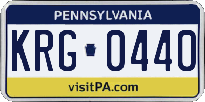 PA license plate KRG0440