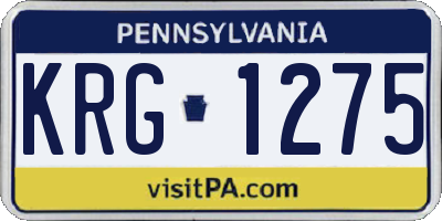 PA license plate KRG1275