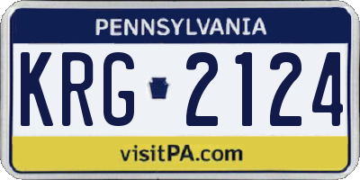 PA license plate KRG2124