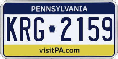 PA license plate KRG2159
