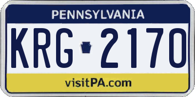 PA license plate KRG2170