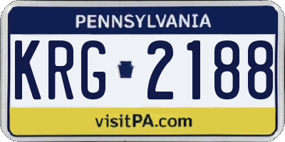 PA license plate KRG2188