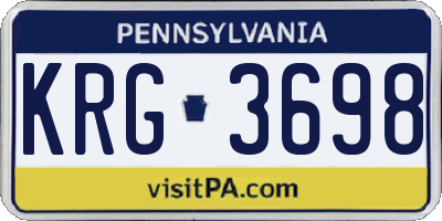 PA license plate KRG3698