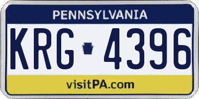 PA license plate KRG4396
