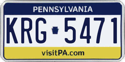 PA license plate KRG5471