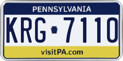 PA license plate KRG7110