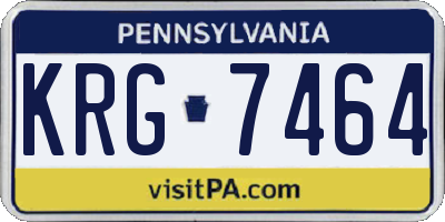 PA license plate KRG7464