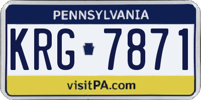 PA license plate KRG7871