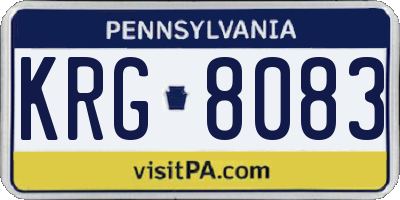PA license plate KRG8083
