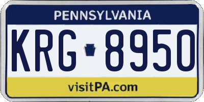 PA license plate KRG8950