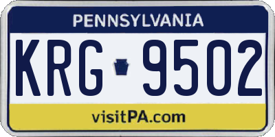 PA license plate KRG9502