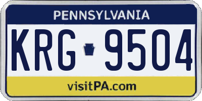 PA license plate KRG9504