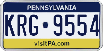 PA license plate KRG9554