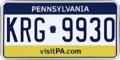 PA license plate KRG9930