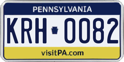 PA license plate KRH0082