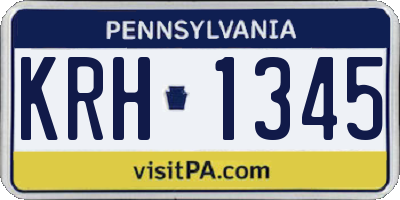 PA license plate KRH1345
