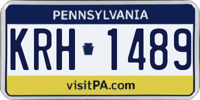 PA license plate KRH1489