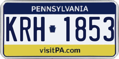 PA license plate KRH1853