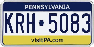 PA license plate KRH5083