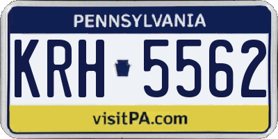 PA license plate KRH5562