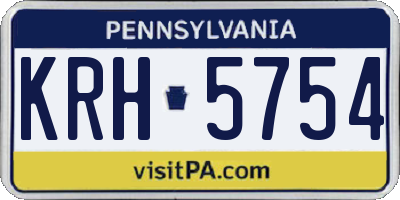PA license plate KRH5754