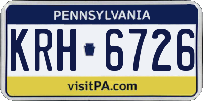 PA license plate KRH6726