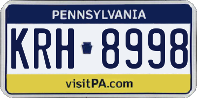 PA license plate KRH8998