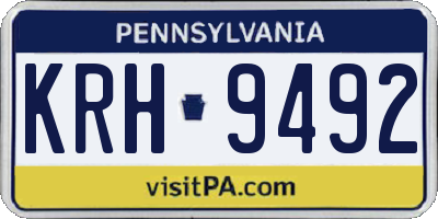 PA license plate KRH9492