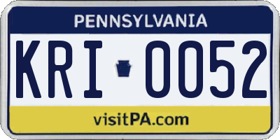 PA license plate KRI0052
