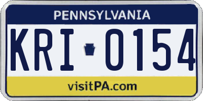 PA license plate KRI0154