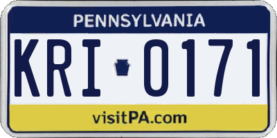 PA license plate KRI0171